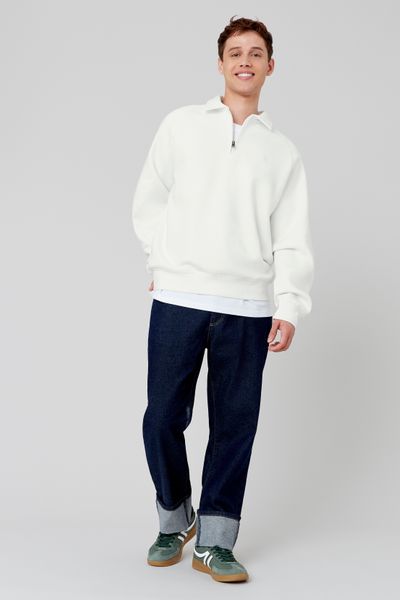 Sweat col polo zippé
