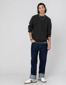 Pull col rond matière fantaisie