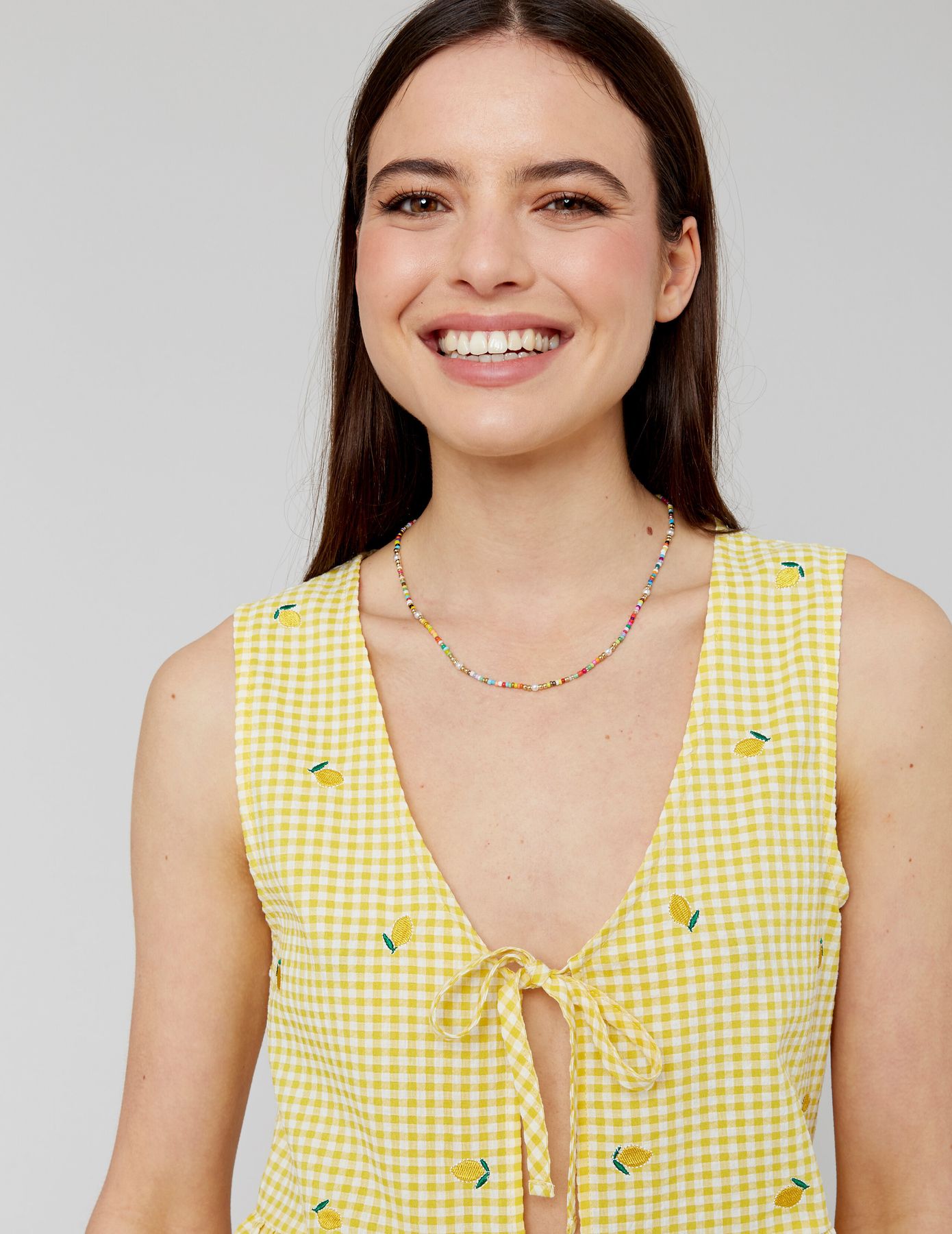 Blouse à nouer motif vichy