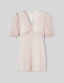 Robe courte imprimée en polyester recyclé