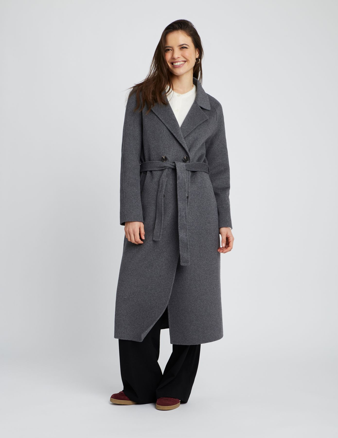 Manteau long en laine
