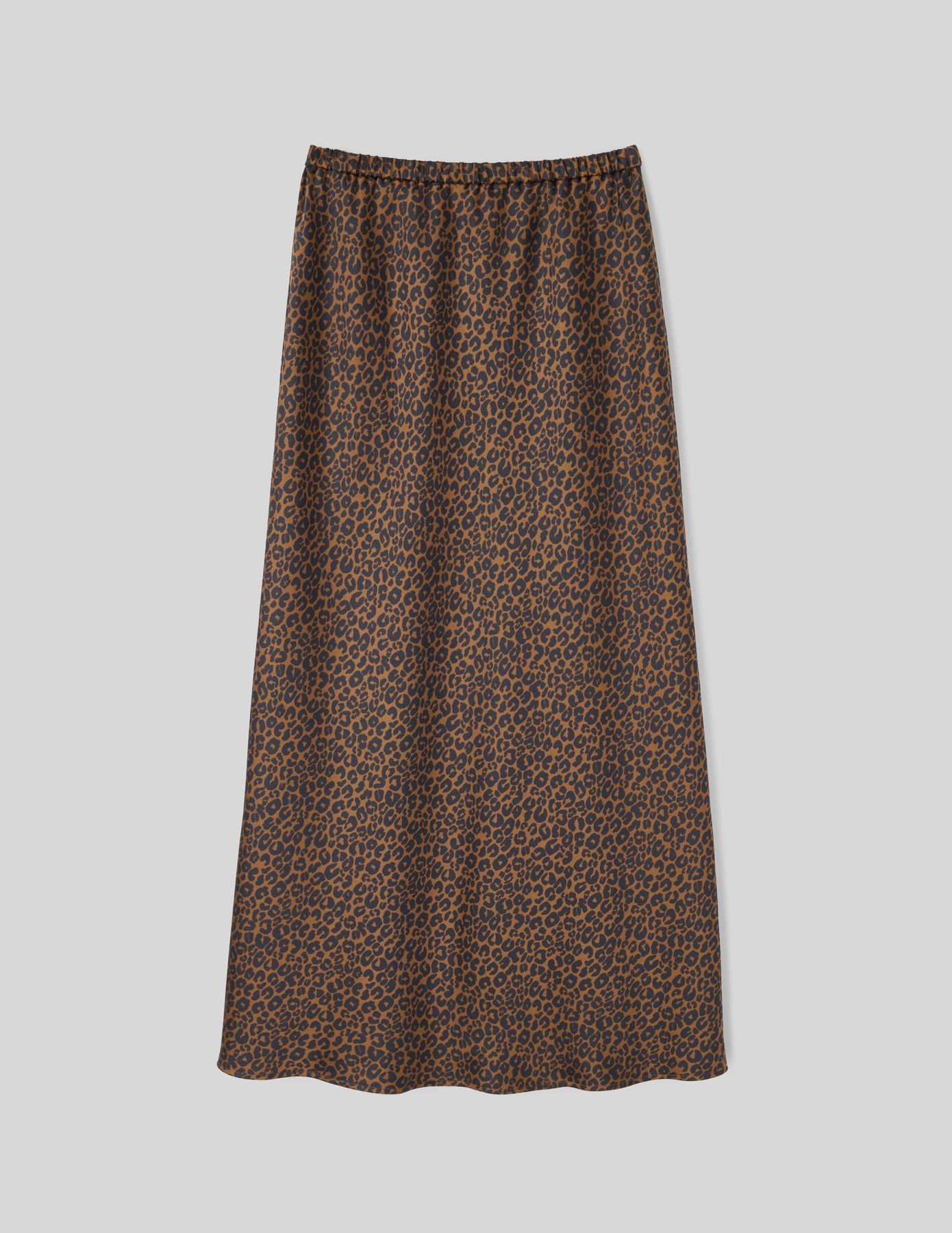 Jupe longue satin léopard