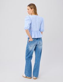 Blouse &agrave; nouer motif ray&eacute;