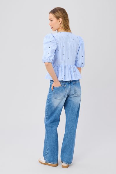 Blouse &agrave; nouer motif ray&eacute;