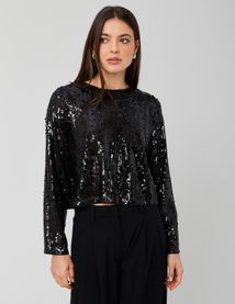 T-shirt manches longues sequins