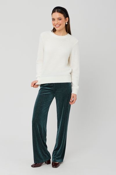 Pantalon wide leg en maille velours