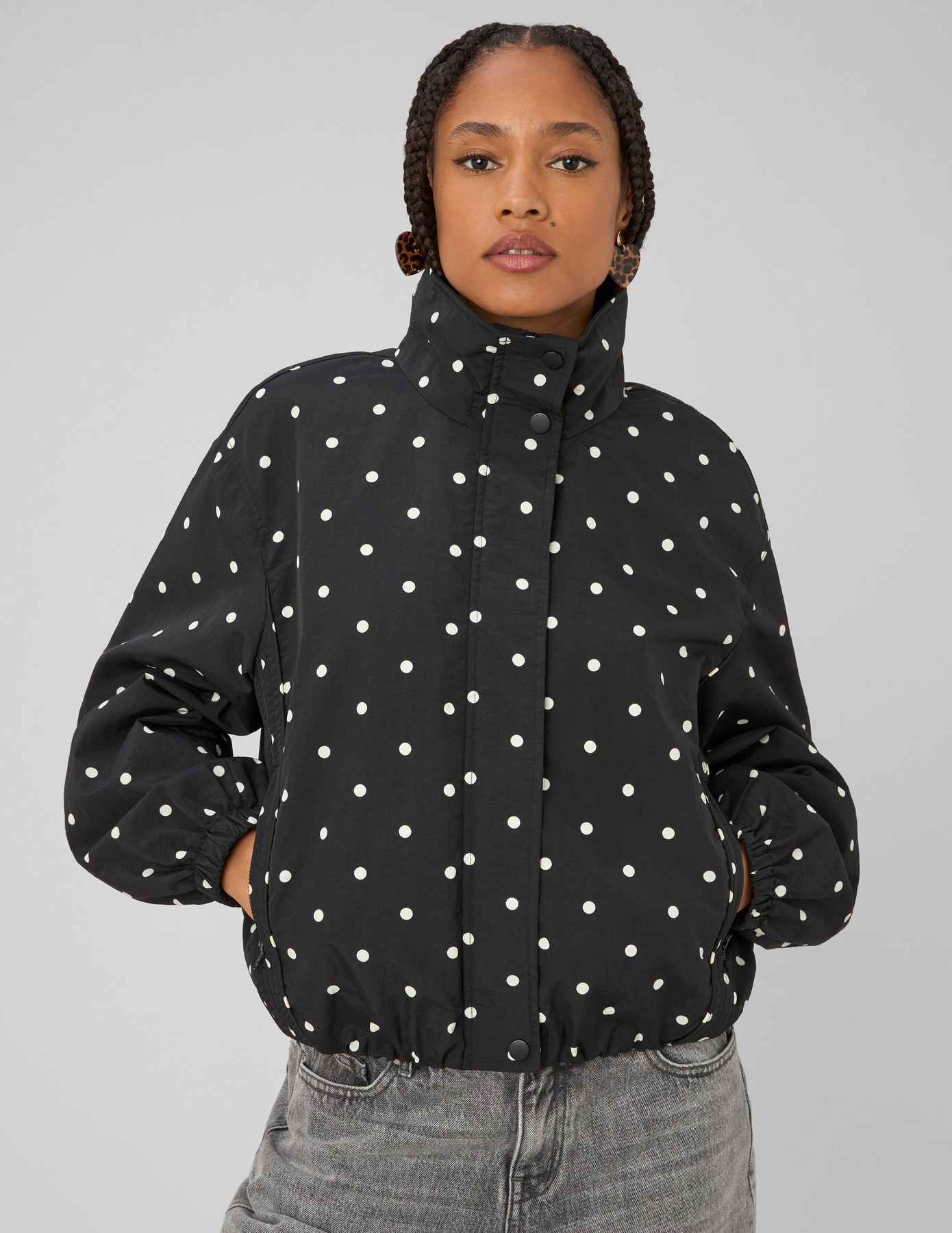 Blouson l&eacute;ger imprim&eacute; pois
