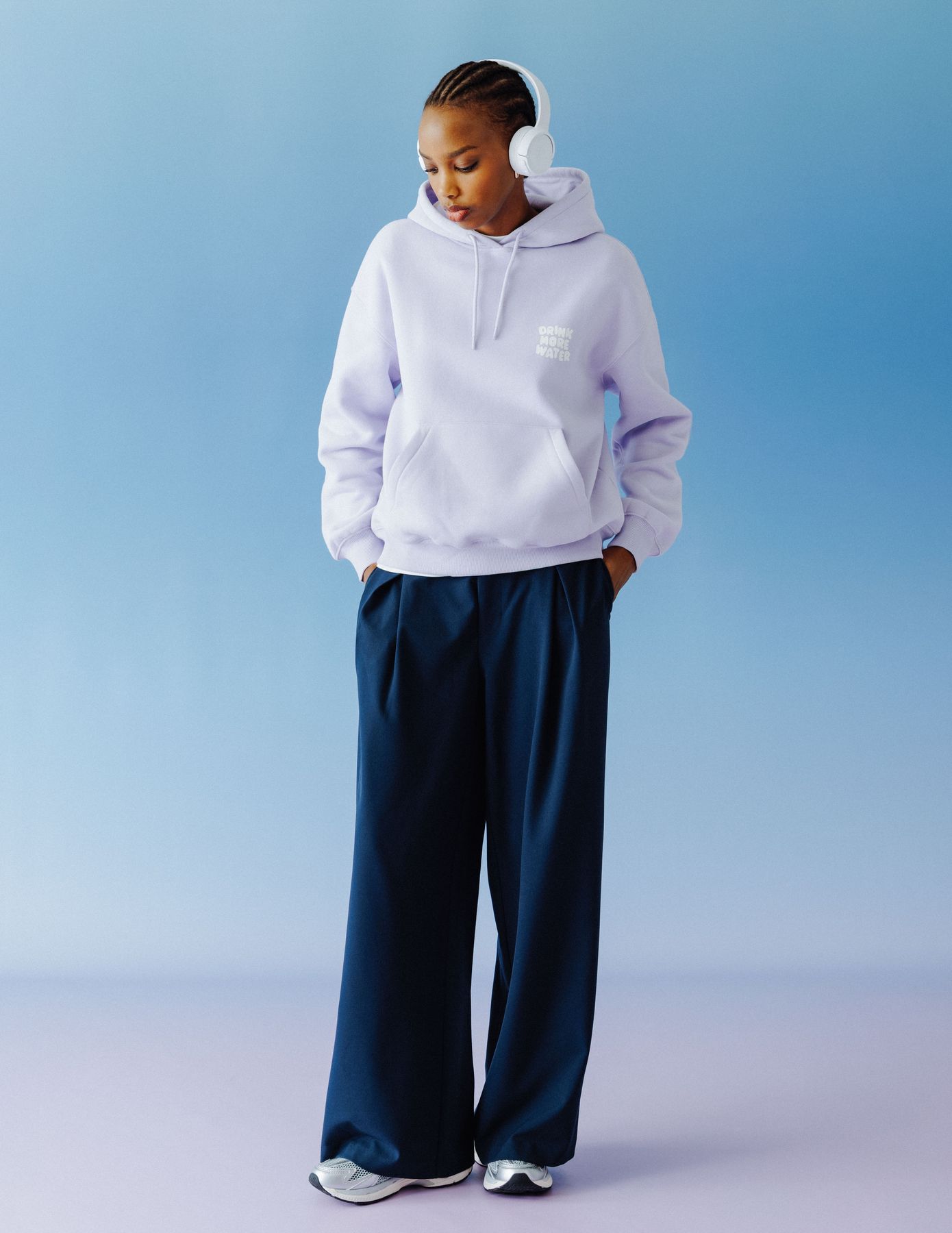 Pantalon large &agrave; pinces