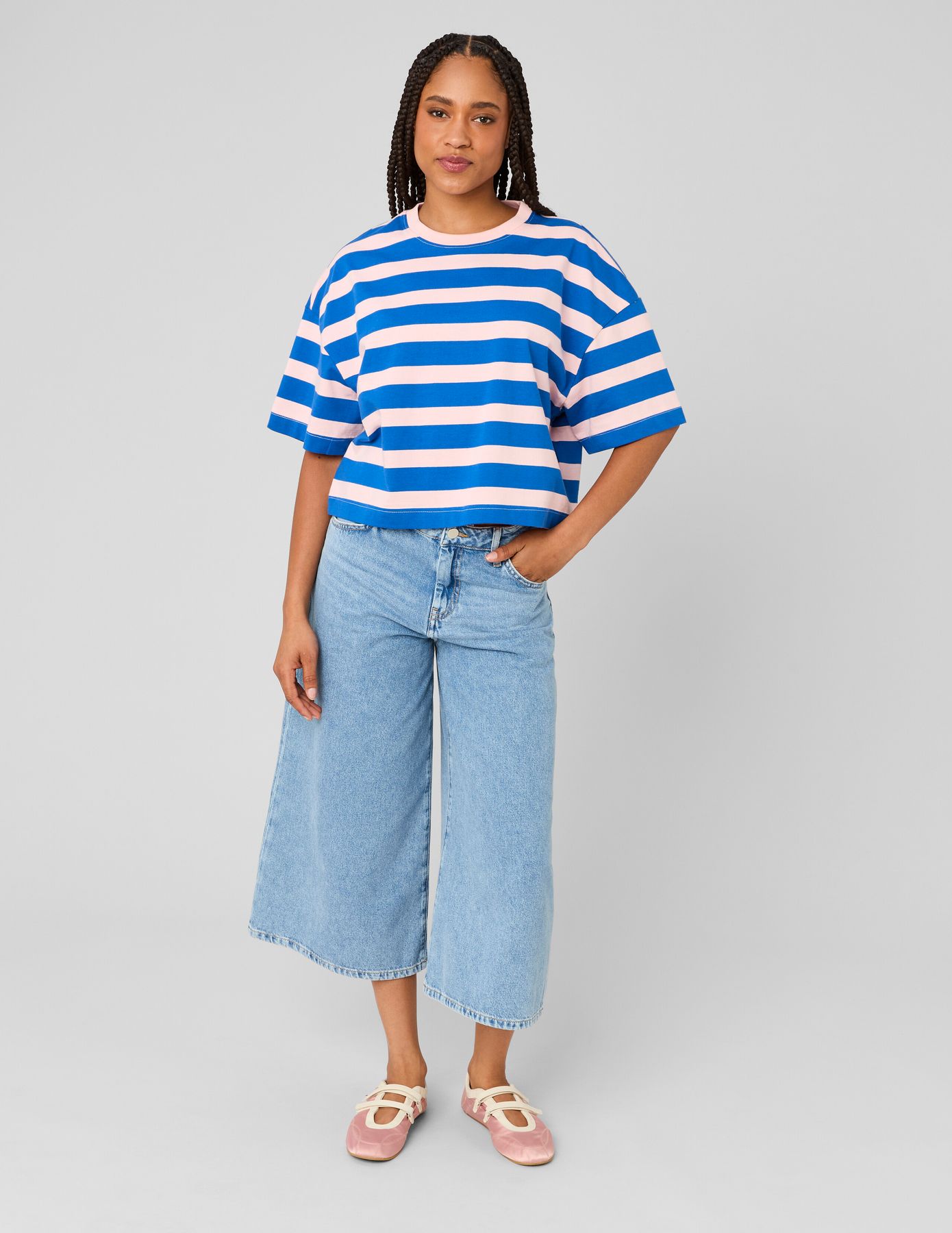 T-shirt boxy ray&eacute;