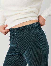 Pantalon wide leg en maille velours