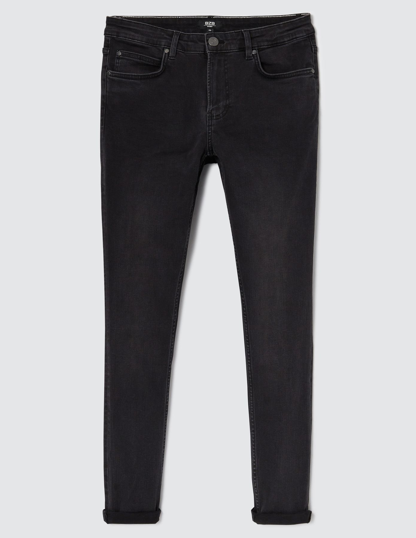 Jean skinny basique noir delavé