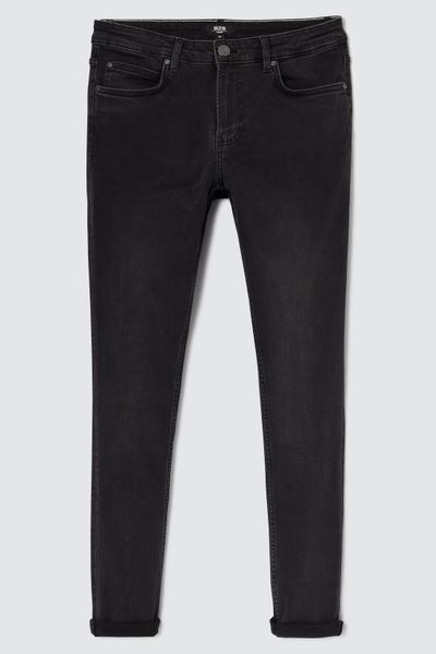 Jean skinny basique noir delavé