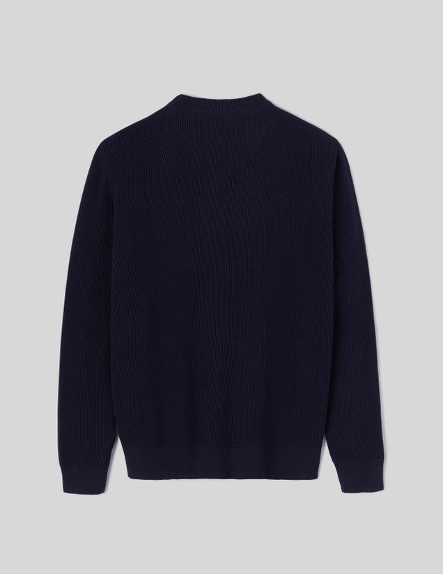 Pull col rond maille côtelée