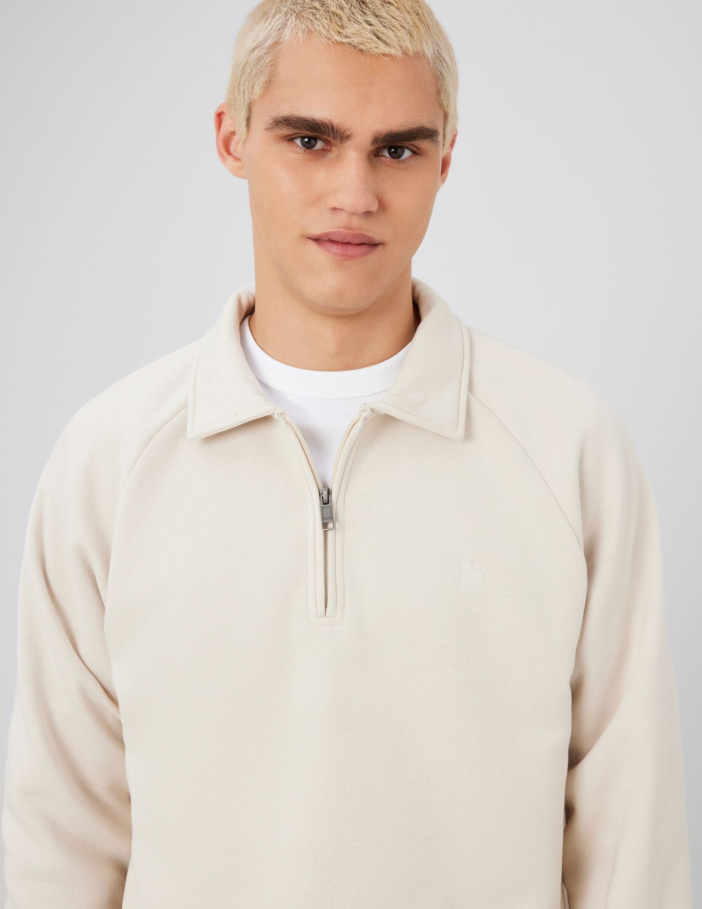 Sweat col polo zippé