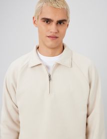 Sweat col polo zippé