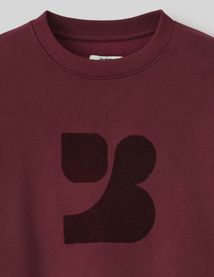 Sweat col rond imprimé flock