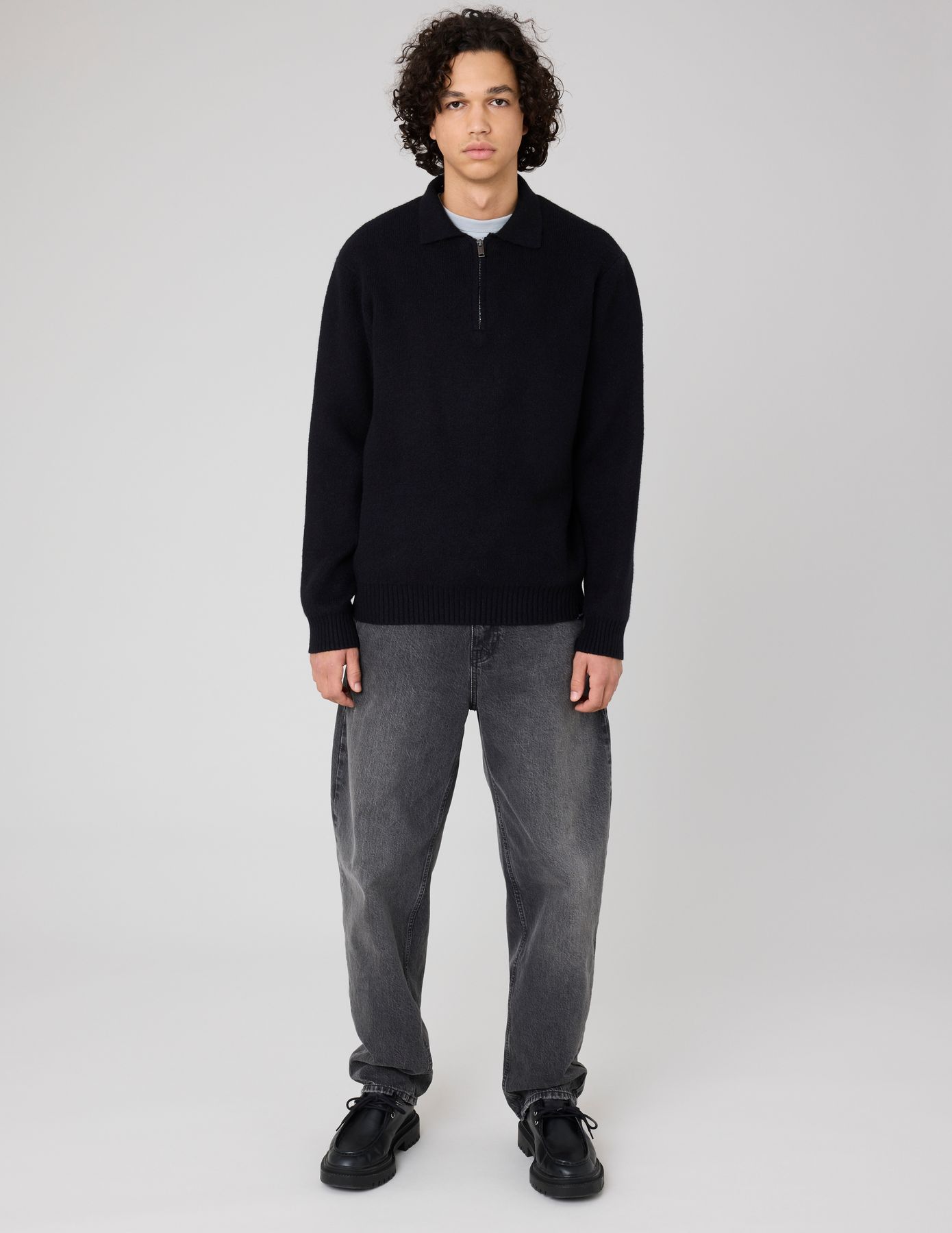 Pull col polo zippé