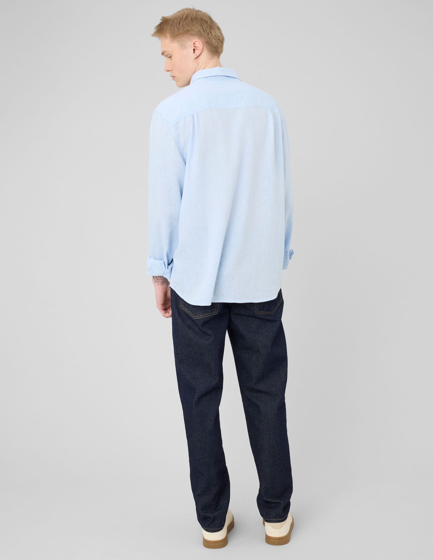 Chemise manches longues viscose lin