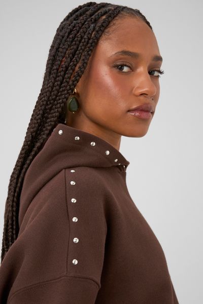 Sweat capuche &agrave; studs