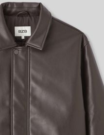 Blouson zippée en tissu enduit