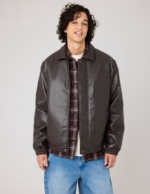 Blouson zippée en tissu enduit