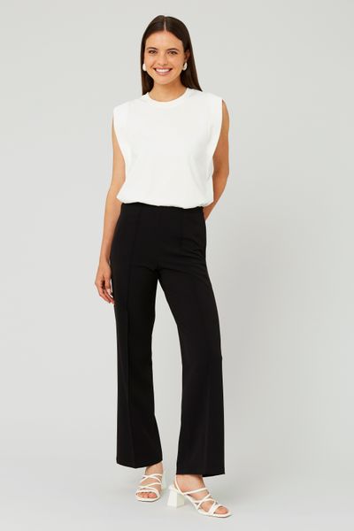 Pantalon plis marqué ajusté