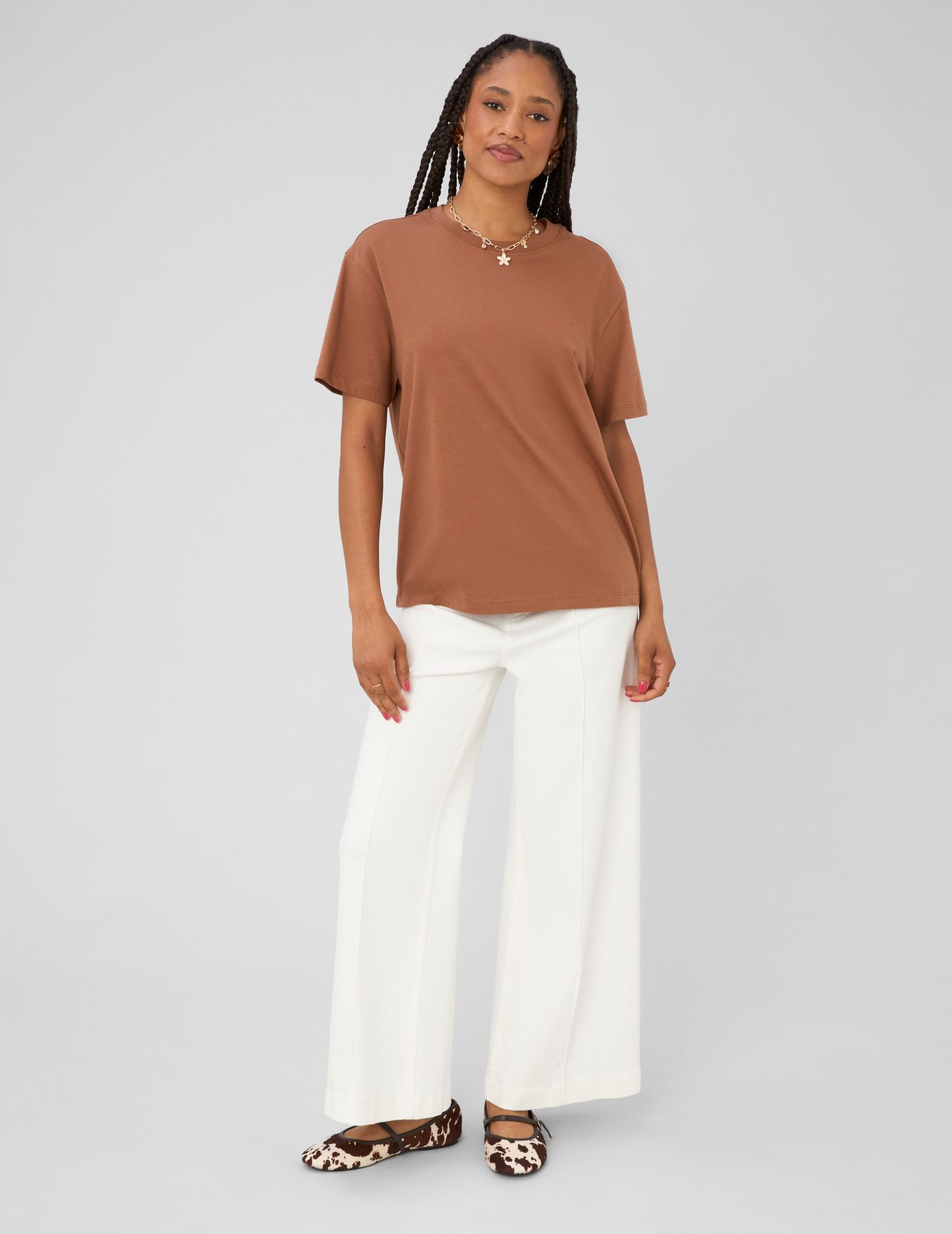 Jean wide leg surpiqures