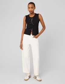 Top sans manches &agrave; n&oelig;uds