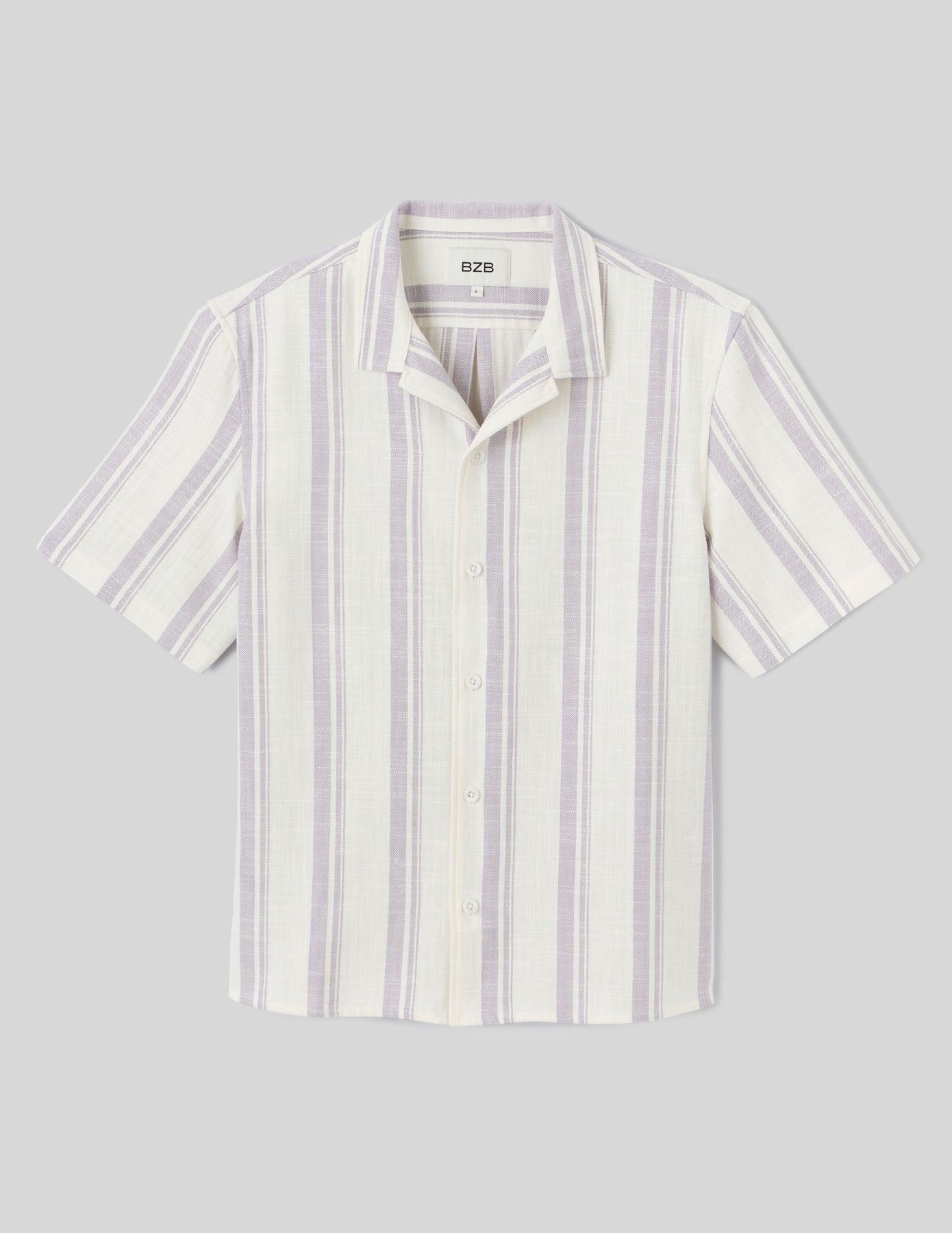 Chemise manches courtes rayée rustique