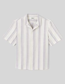 Chemise manches courtes rayée rustique