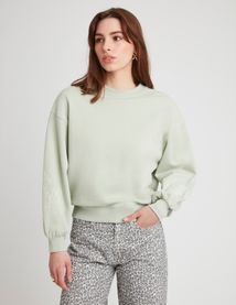 Sweat brodé manches