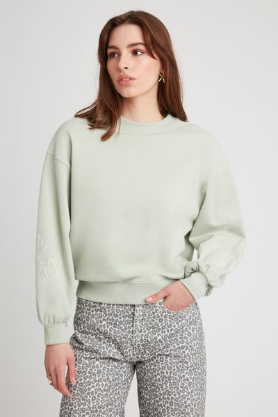 Sweat brodé manches
