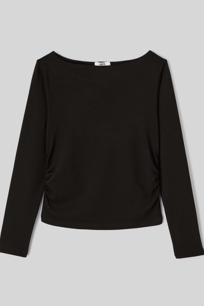 T-shirt manches longues à fronces