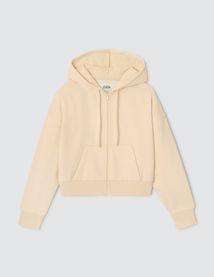 Sweat court zipp&eacute; &agrave; capuche