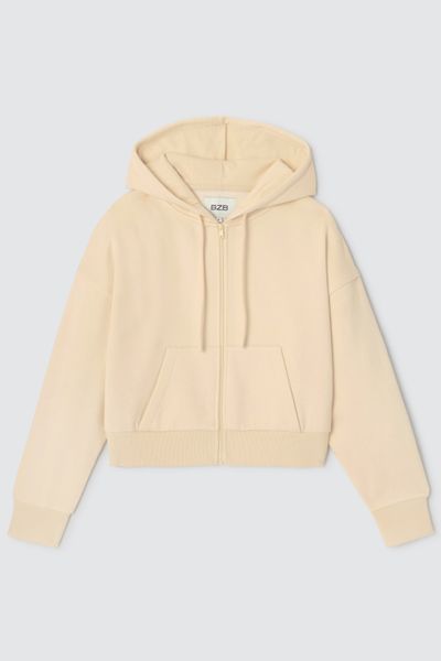 Sweat court zipp&eacute; &agrave; capuche