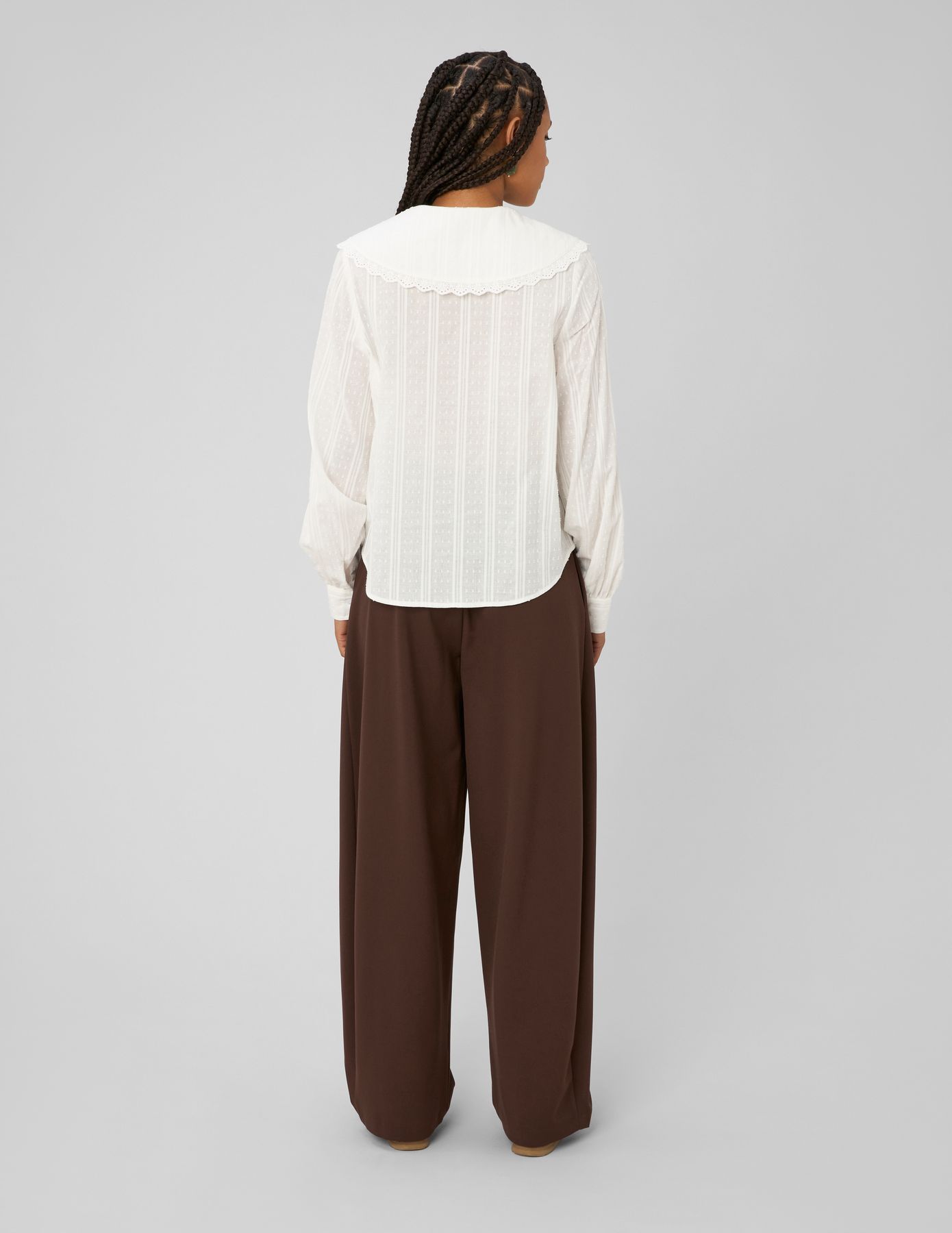 Pantalon ample pliss&eacute;