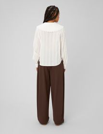 Pantalon ample pliss&eacute;