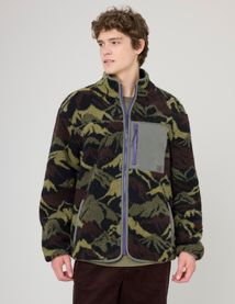 Blouson zippé imprimé sherpa