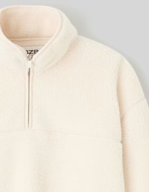 Sweat sherpa col montant zippé