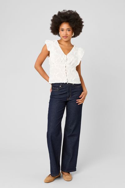 Blouse sans manches en broderie 3D