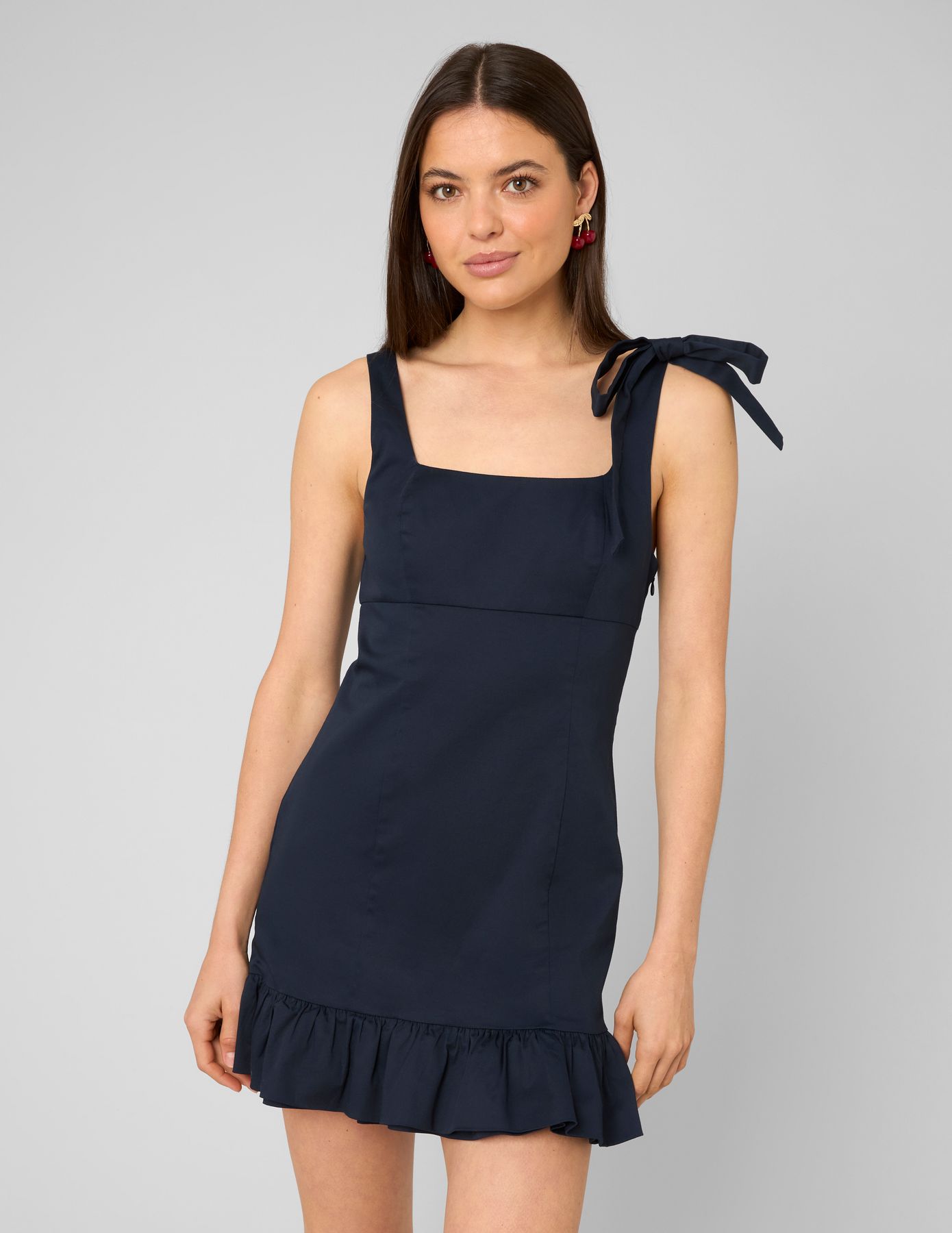 Robe courte &agrave; pois
