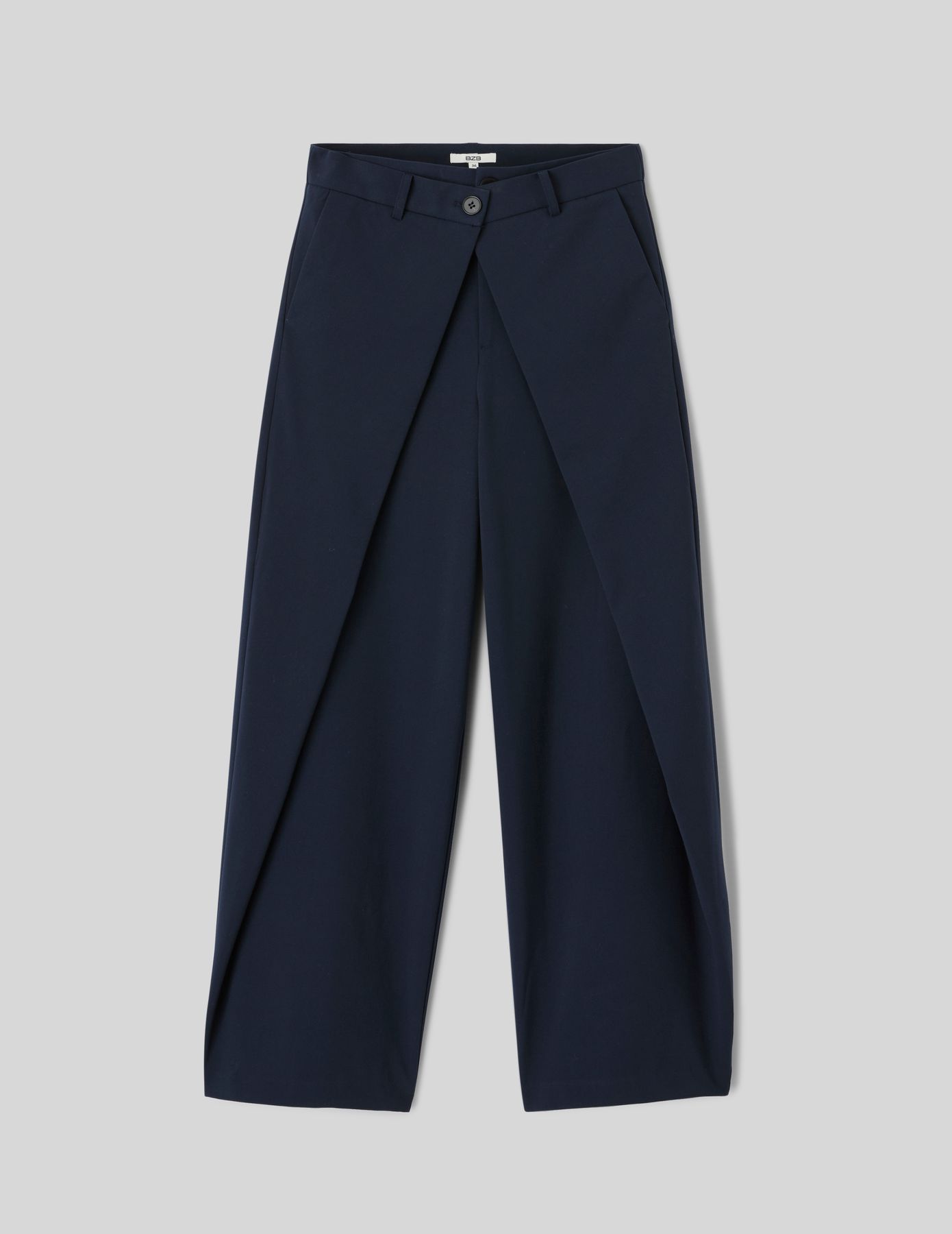 Pantalon large &agrave; plis et double bouton