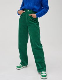 Pantalon velours straight long en coton iab