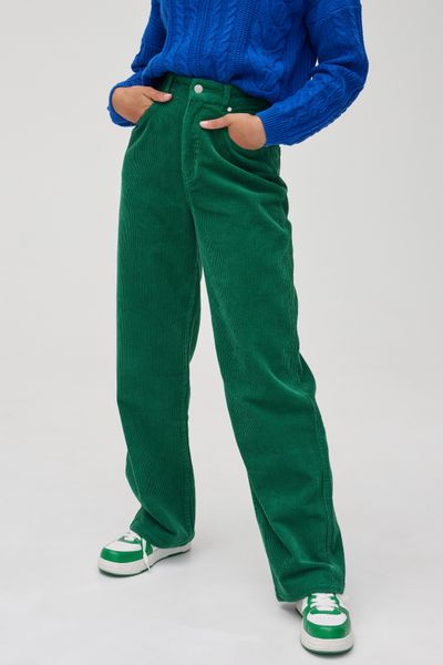 Pantalon velours straight long en coton iab