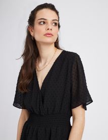 Robe courte plumetis en polyester recycl&eacute;