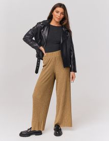 Pantalon plissé brillant