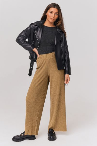 Pantalon plissé brillant
