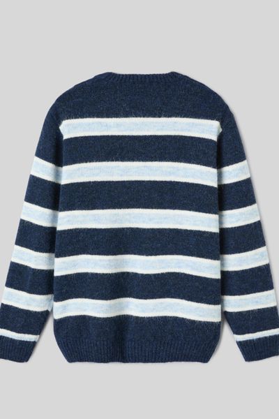 Pull ray&eacute; col rond