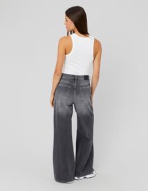 Jean wide leg ceinture asymétrique