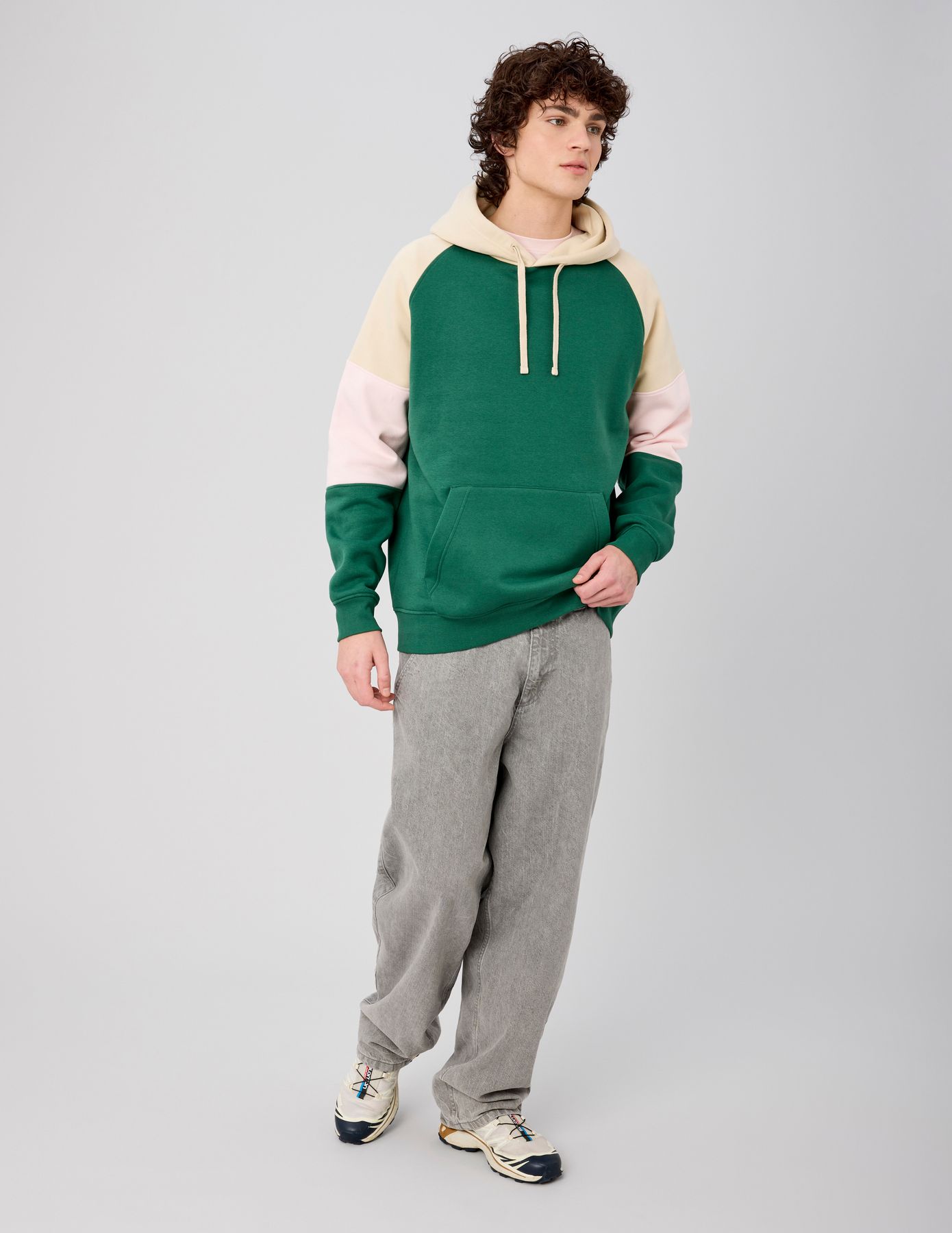 Sweat colorblock &agrave; capuche